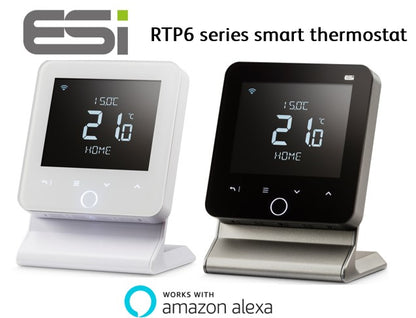 ESI - Energy Saving Innovation Controls - ESRTP6WHW - Series 6 - WIFI Wireless Programmable Room Thermostat Heating and Hot Water Control - Thermostat, Receiver and Stand