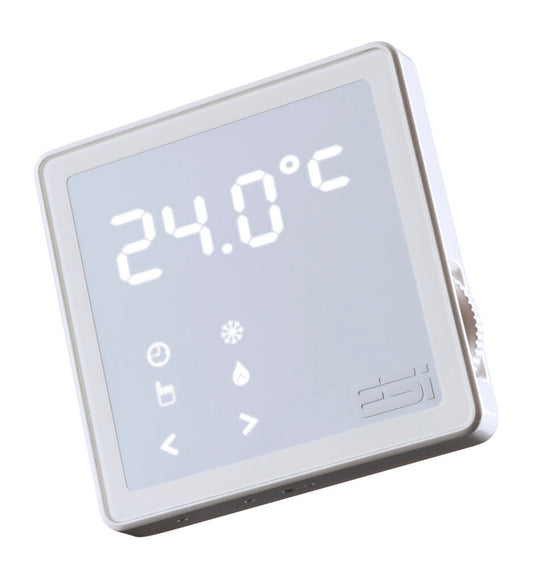ESI Smart Programmable Room Thermostat AC Flush Mounted White ESRTP5WF