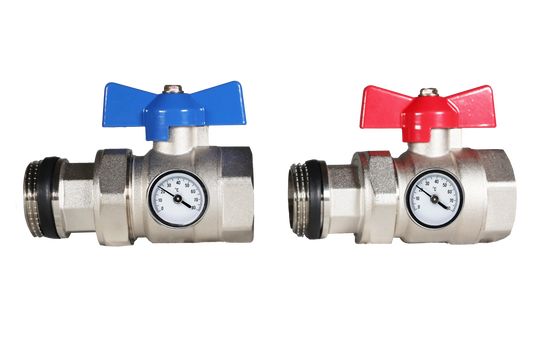 Pair of 1" Isolation Valves With Gauges